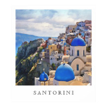 Oia, Santorini. Grecia. Pintura de aceite. Imprimi