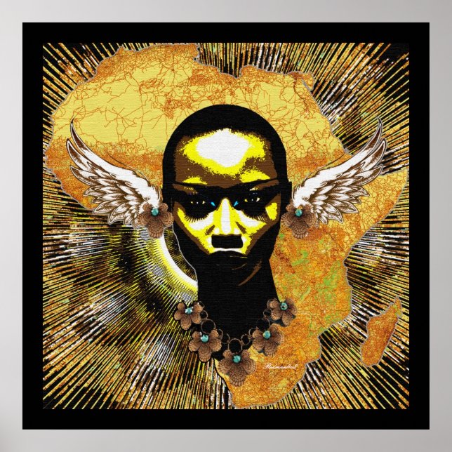 Póster Oídos del ala del ángel africano (Frente)