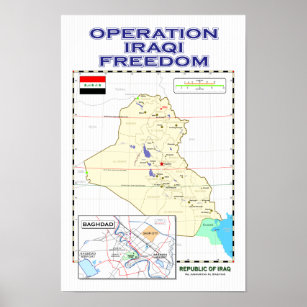 Póster OIF - poster de mapas de Iraq
