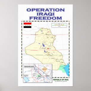 Póster OIF - Poster del mapa de Iraq
