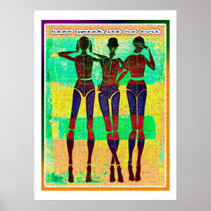 Póster Oiga que hablar no vea ningún mal