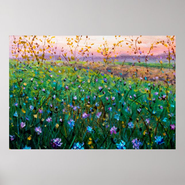 Póster  oil painting of flowers, beautiful field flowers  (Frente)