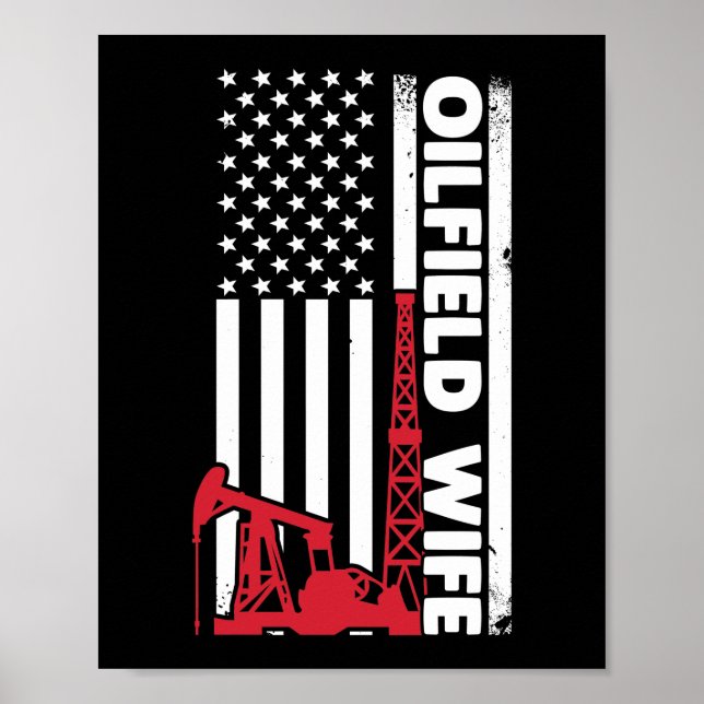 Póster Oilfield Worker Rig Roughneck Oilfield Wife (Frente)