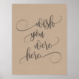 Póster ojalá estuvieras aquí en el cartel de la mesa conm