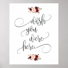 Póster ojalá estuvieras aquí en el signo de la mesa conme