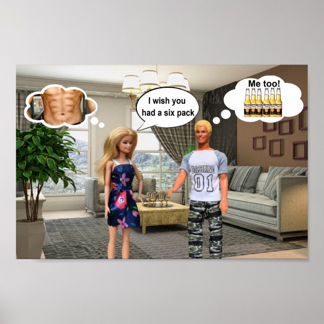 Póster Ojalá tuvieras un six pack. (Frente)