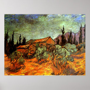 Póster Ojivas de madera, famoso cuadro de van Gogh,