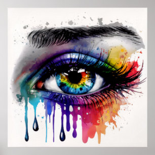 Póster Ojo abstracto colorido