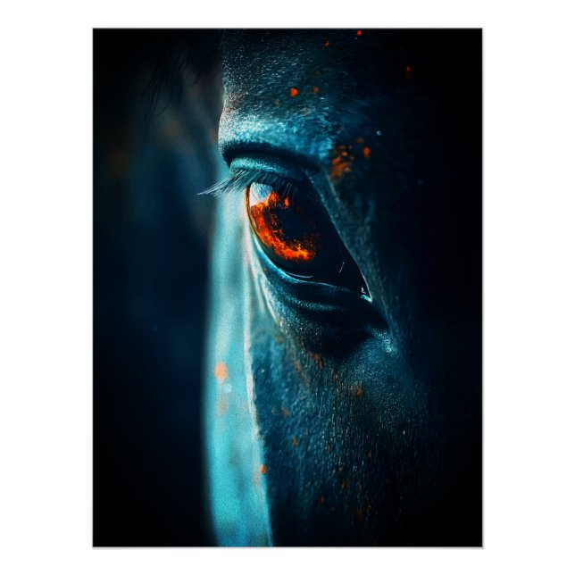 Póster Ojo de caballo majestuoso: reflejo dramático en pr (Anverso)