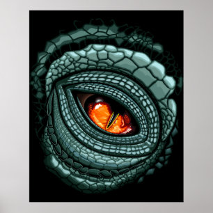 Póster Ojo de depredador reptil primitivo