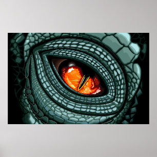Póster Ojo de depredador reptil primitivo