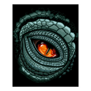 Póster Ojo de depredador reptil primitivo