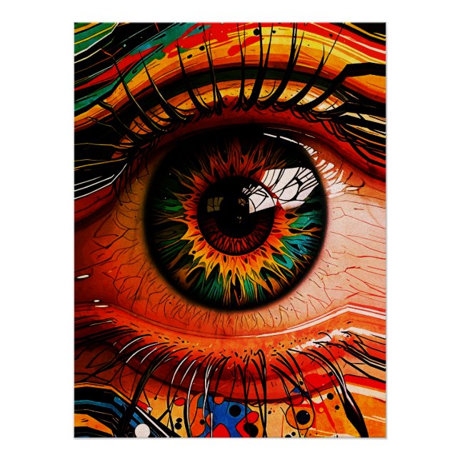 Póster Ojo de Explosión de Color – Realismo Abstracto Vib (Anverso)
