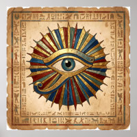 Ojo de Horus con Jeroglíficos Espiritual Egipcio