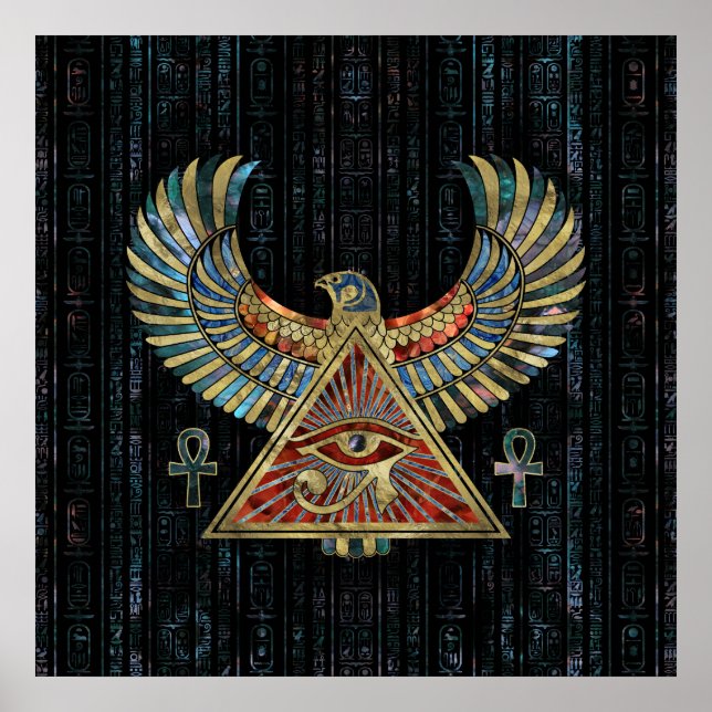 Póster Ojo de Horus - Gemstone de Wadjet y oro (Frente)