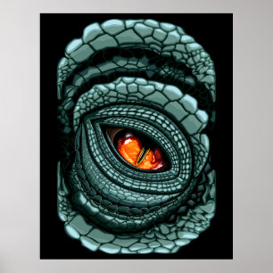 Póster Ojo de reptil depredador primitivo