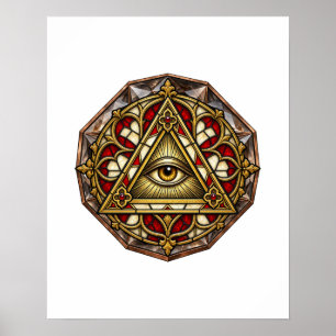 Póster Ojo de Ventana de Rosa Gótica