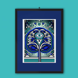 Póster Ojo del árbol etéreo: azul místico