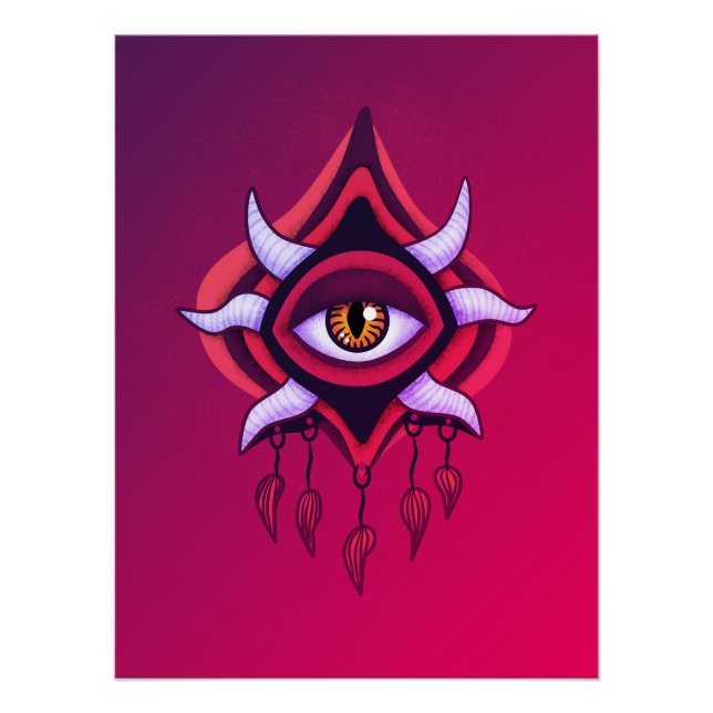 Póster Ojo Demonio de Vaporware - Gótico colorido (Anverso)