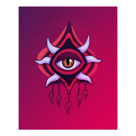 Póster Ojo Demonio Púrpura - Arte Oculto Gótico