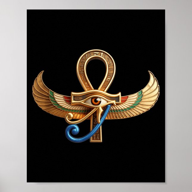Póster ojo egipcio de horus ankh egipto arqueólogo  (Frente)