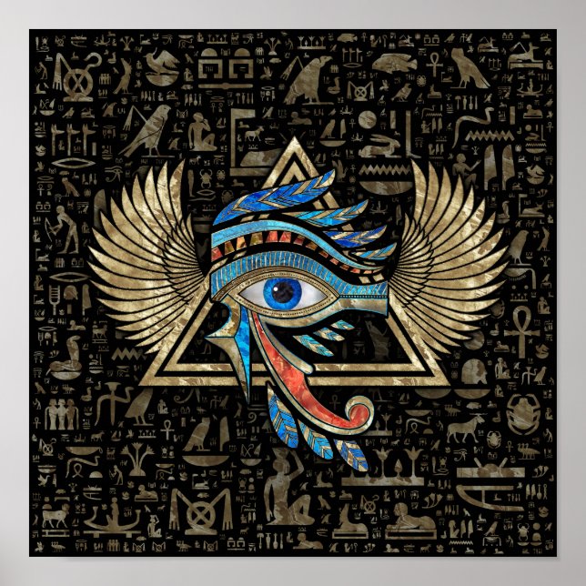 Póster Ojo egipcio de Horus - Ornamento de Wadjet (Frente)