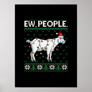 Póster Ojo Gente Goat Santa Ugly Christmas Gift