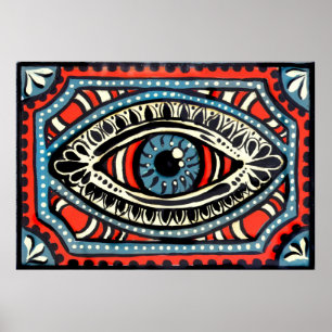 Póster Ojo gitano azul