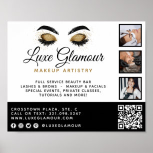 Póster Ojo Glamoroso con brotes Bar de belleza Promo
