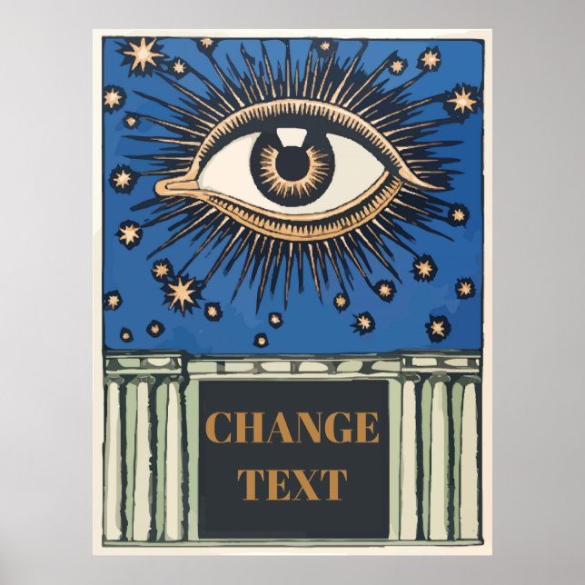 Póster Ojo grande, editar texto (Frente)