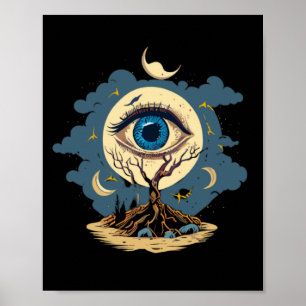 Póster Ojo Tree Moon Art