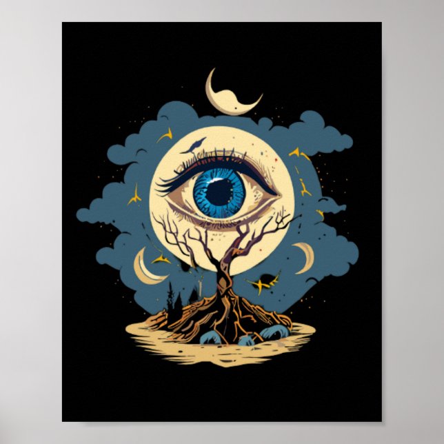 Póster Ojo Tree Moon Art (Frente)