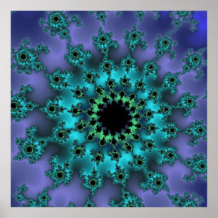 Póster Ojo Verde azulado metálico