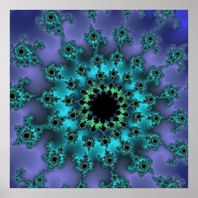 Póster Ojo Verde azulado metálico (Frente)