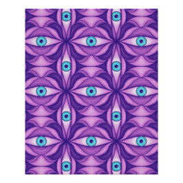 Póster Ojos Azules en Follaje Púrpura Oscuro Arte Botánic