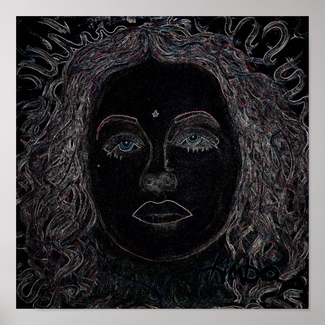 Póster Ojos azules Poster de 12 x 12" (Frente)