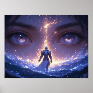 Póster Ojos Celestiales y el Caballero Solitario