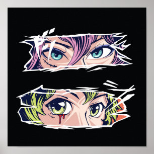 Póster Ojos de Anime Dobles