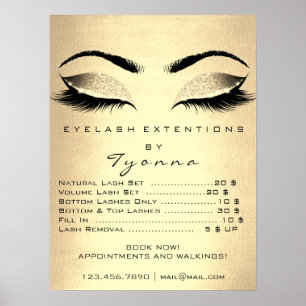Póster Ojos de artista de maquillaje de oro de Champaigne