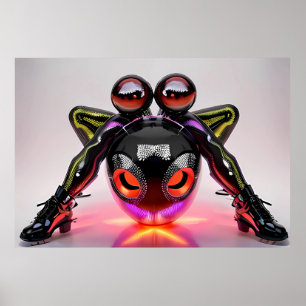 Póster Ojos de gato de altura mínima