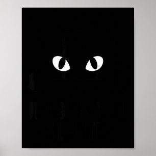 Póster Ojos de gato lindos y negros minimalistas divertid