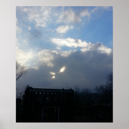 Póster Ojos de gato nubes esponjosas