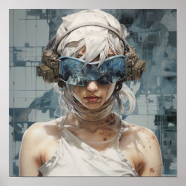Póster Ojos de mañana: Poster Chica futurista ciego