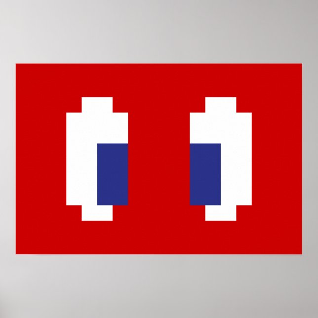 Póster Ojos de Manga de 8 bits en píxeles (Frente)