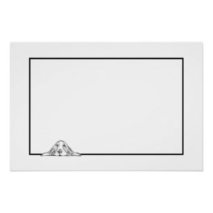 Póster ojos de perrito simple blanco negro