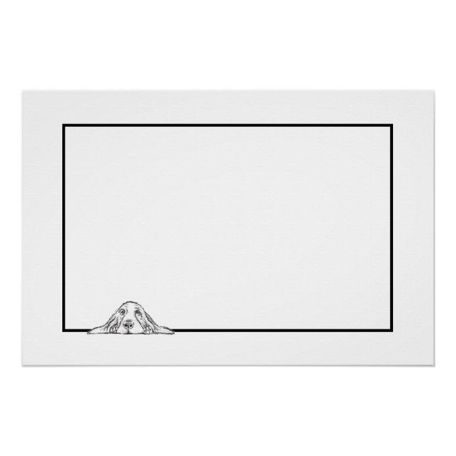 Póster ojos de perrito simple blanco negro (Anverso)