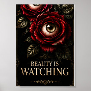 Póster Ojos de Rosa Oscura Gótico Halloween Horror