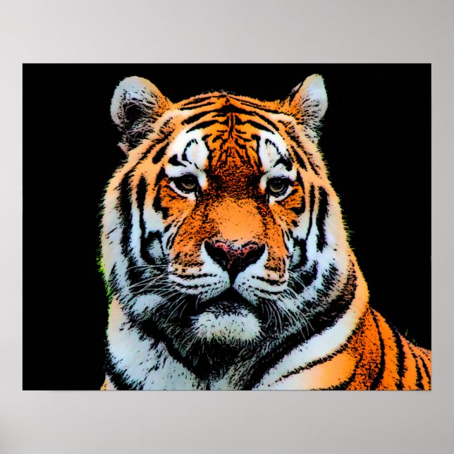 Póster Ojos de tigre motivadores (Frente)