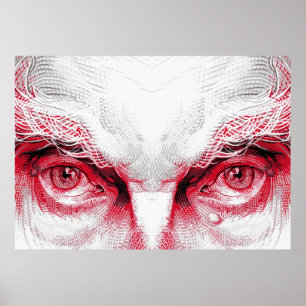 Póster Ojos del antiguo mal – Advertencia roja