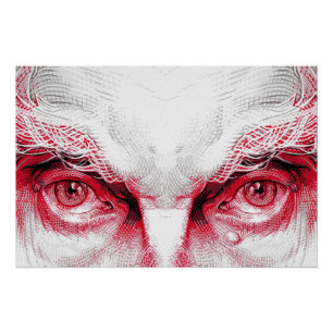 Póster Ojos del antiguo mal – Advertencia roja